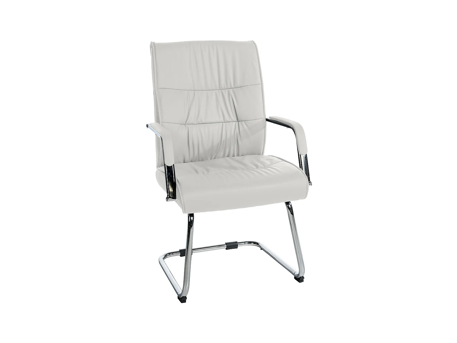 Freischwinger Stuhl - Kunstleder & walnuss - weiß - Sievert