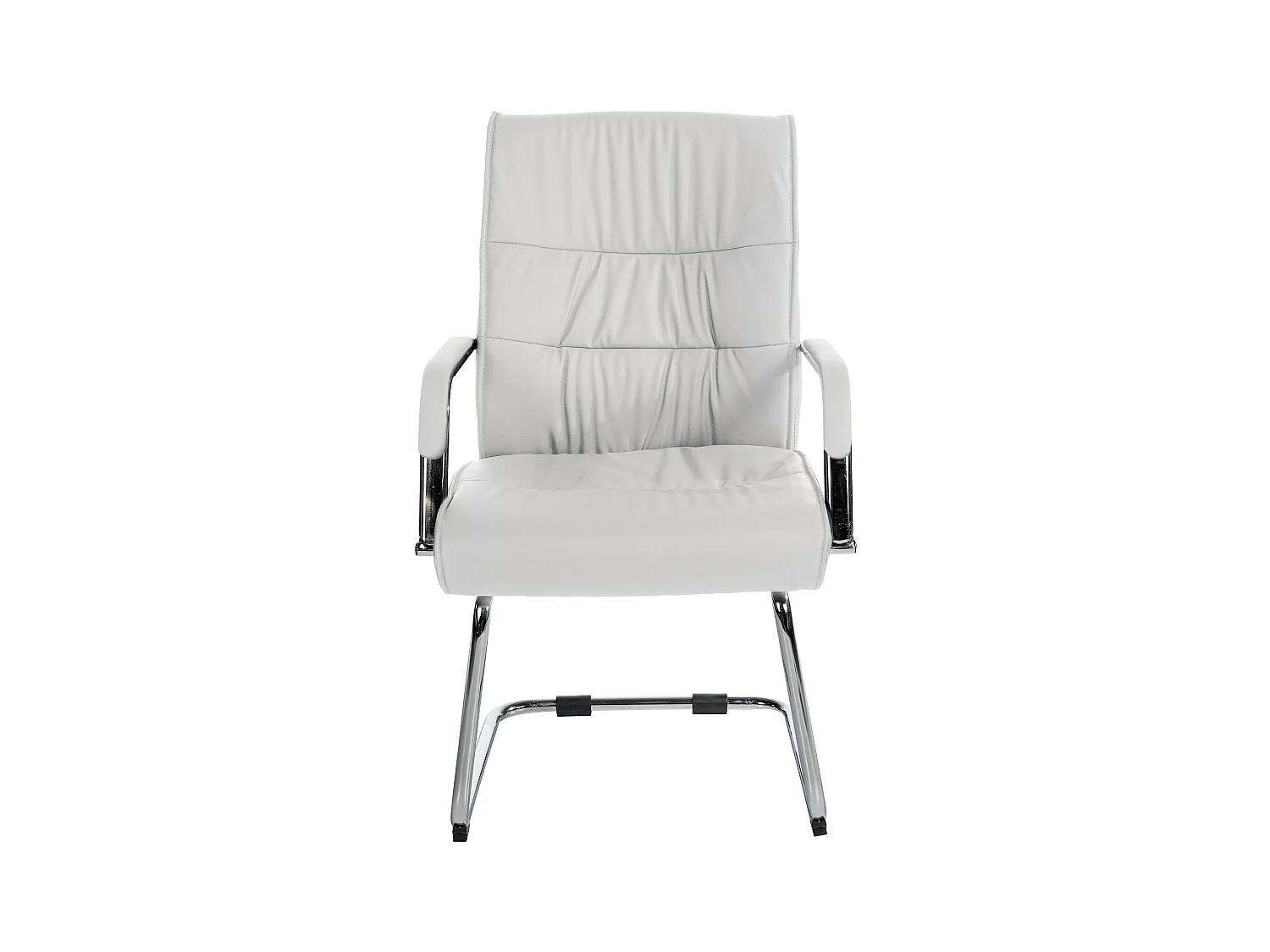 Freischwinger Stuhl - Kunstleder & walnuss - weiß - Sievert