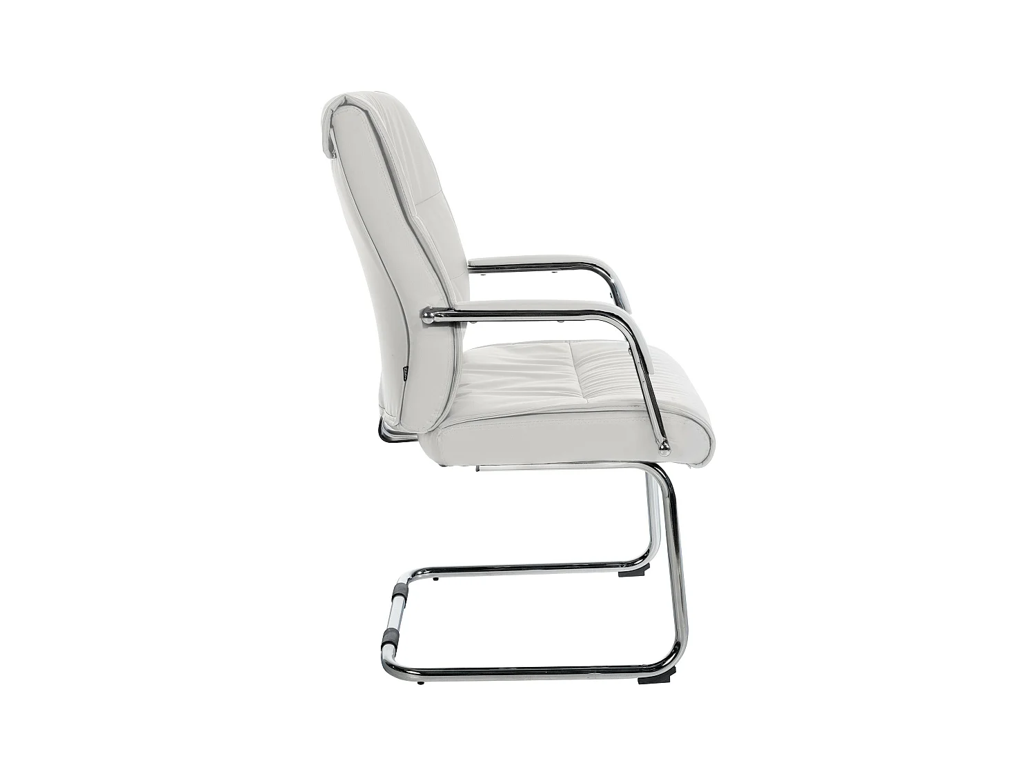 Freischwinger Stuhl - Kunstleder & walnuss - weiß - Sievert