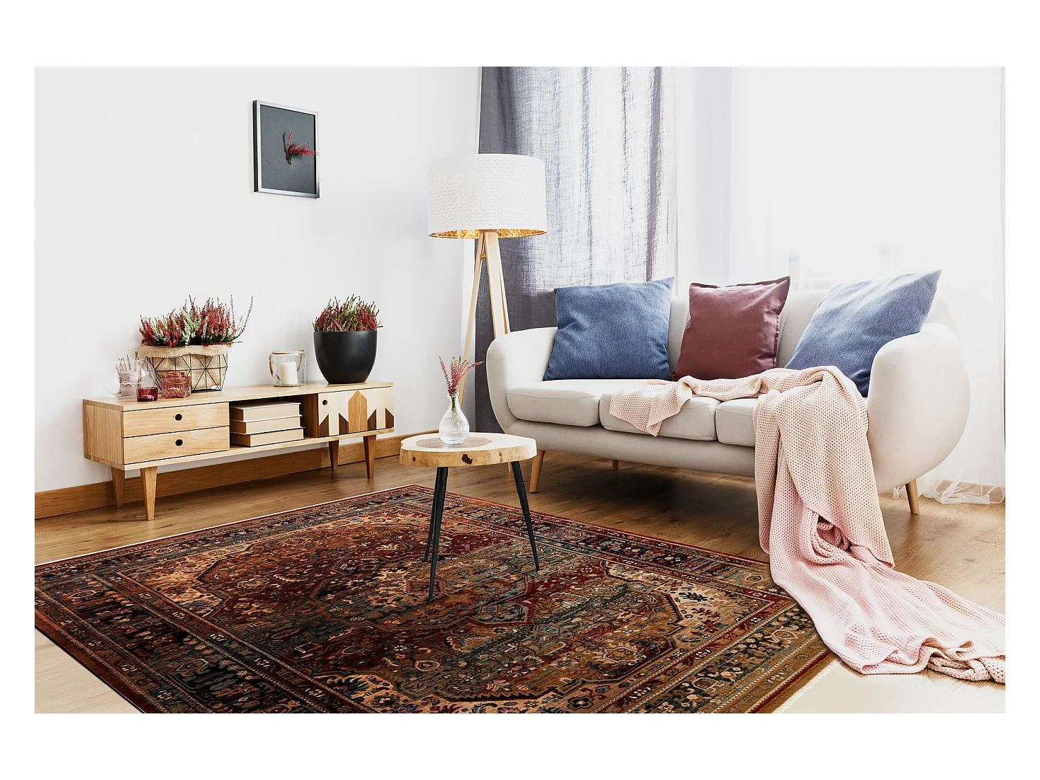 Tapijt KESHAN Ornament oosters 7518/53528 beige / blauw 200x290 cm