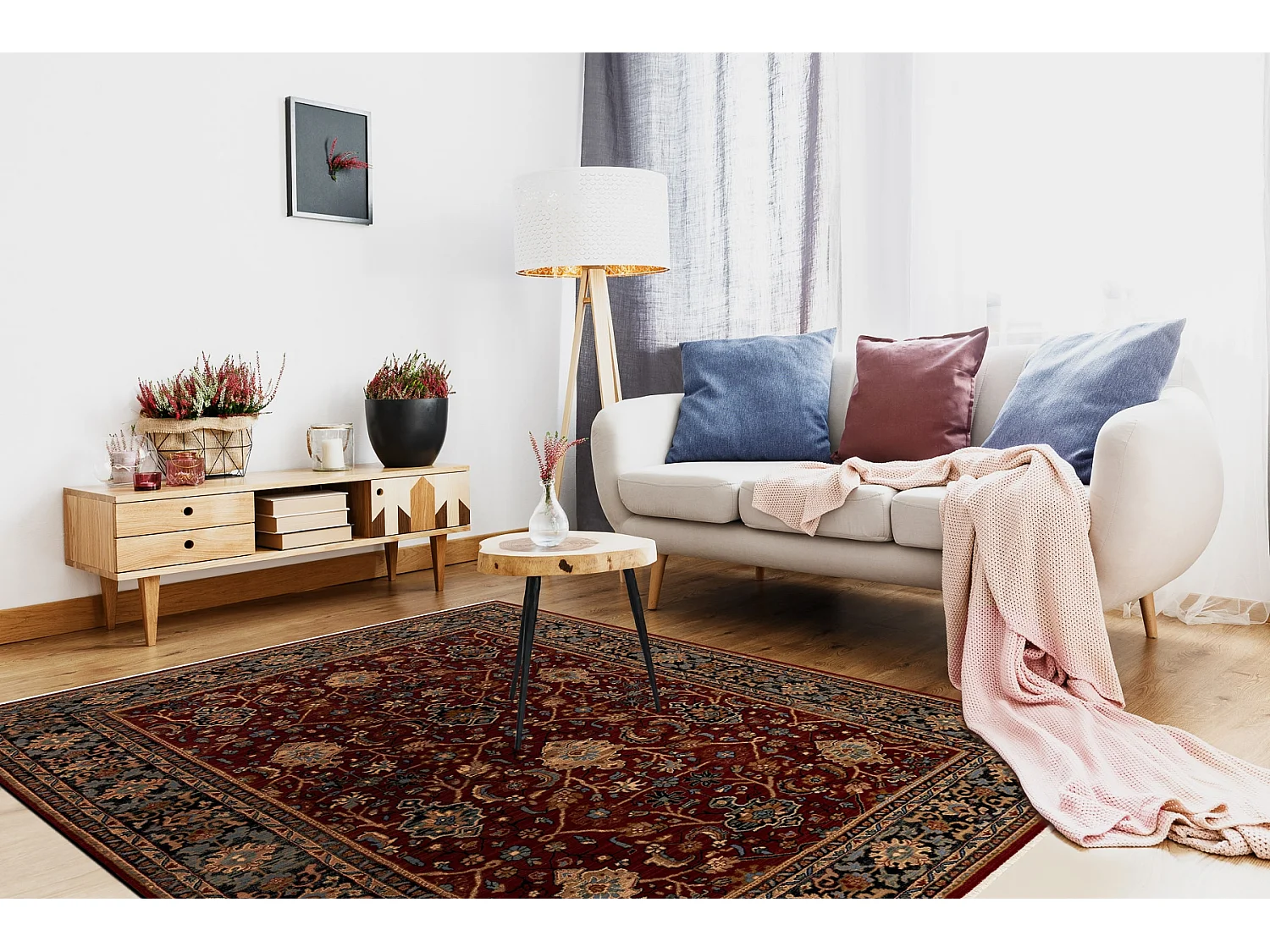 Tapijt KESHAN oosters klassiek 7522/53588 beige / kastanjebruin / blau 160x230 cm