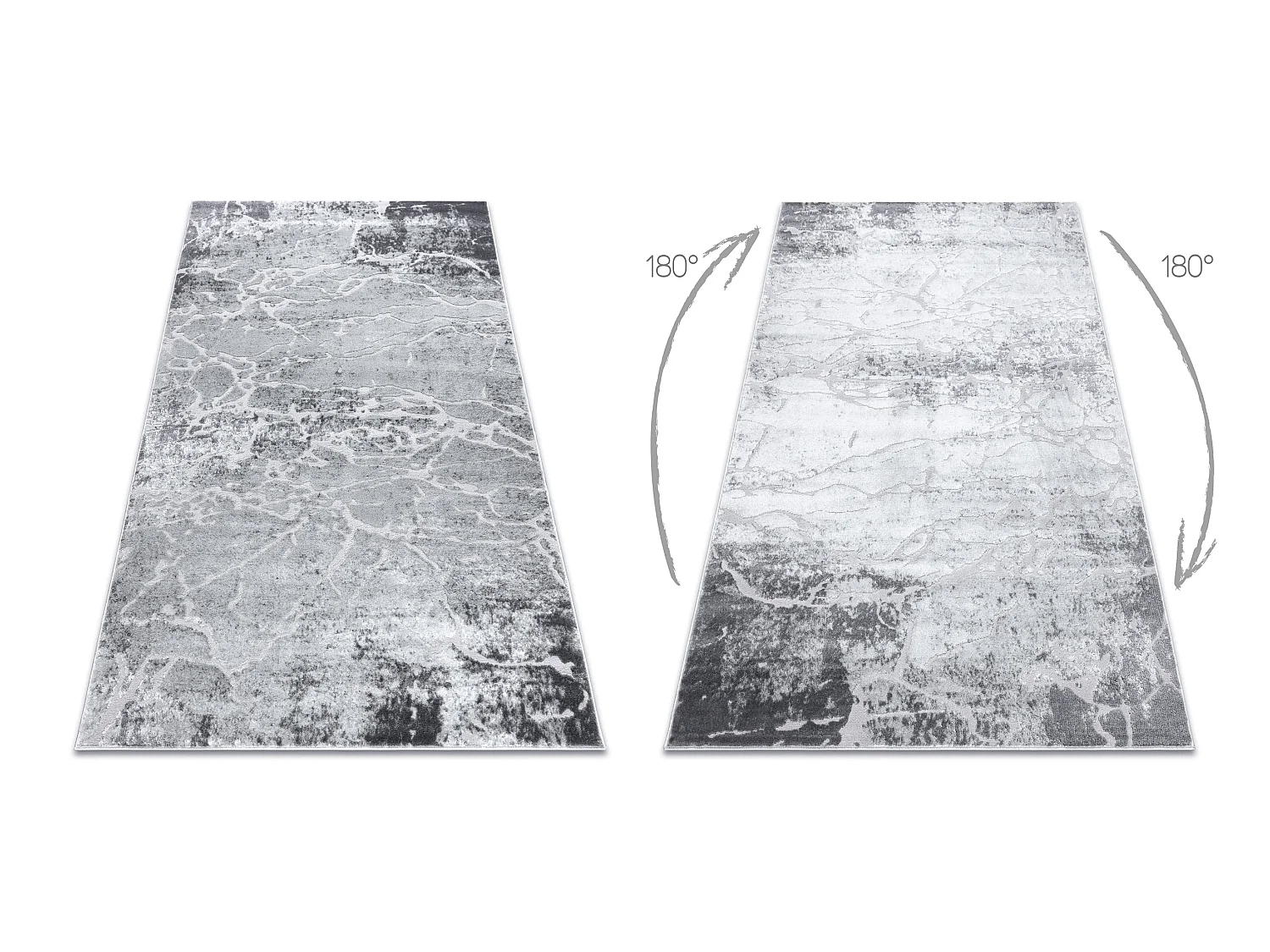 Tapis MEFE moderne  6182 Béton - Structural deux niveaux de molleton  120x170 cm