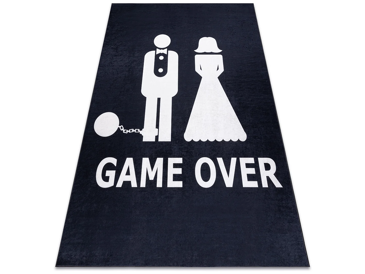 Wasbaar vloerkleed BAMBINO 2104 'Game over' bruiloft, vrijgezellenfees 120x170 cm