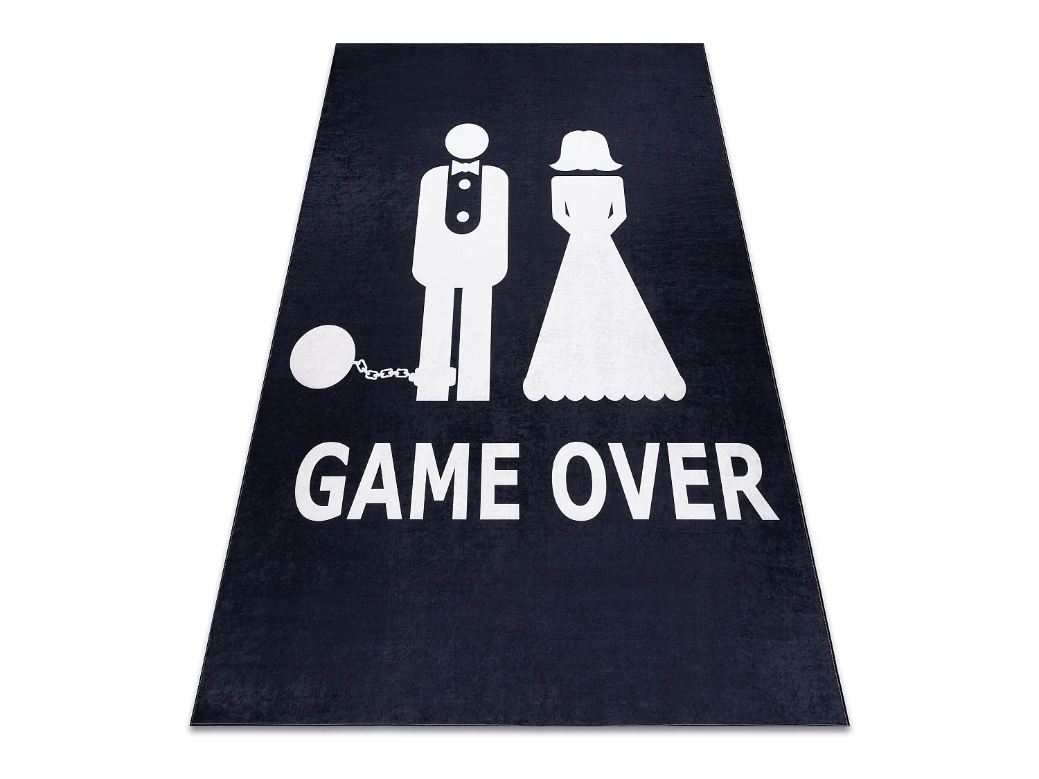 Wasbaar vloerkleed BAMBINO 2104 'Game over' bruiloft, vrijgezellenfees 120x170 cm