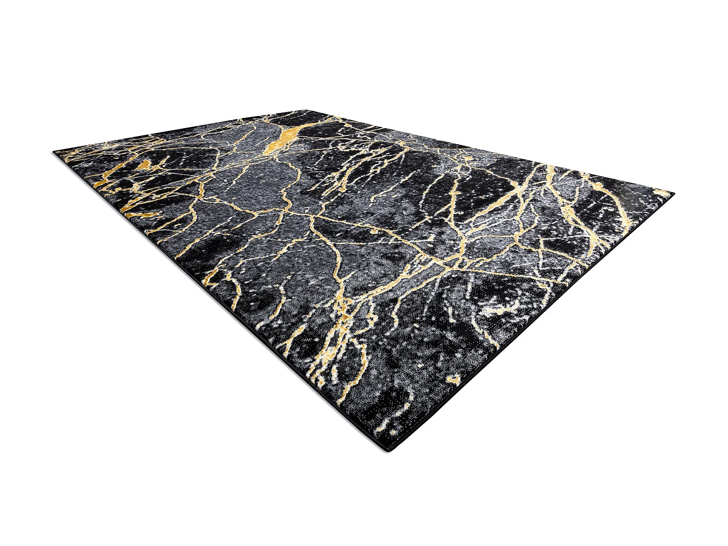 Tapijt GLOSS modern 529A 82 marmeren , steen, stijlvol, glamour zwart  200x290 cm