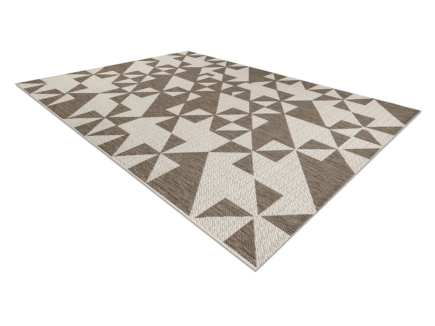 Sisal tapijt SISAL FLOORLUX 20489 champagne / taupe Driehoek 140x200 cm