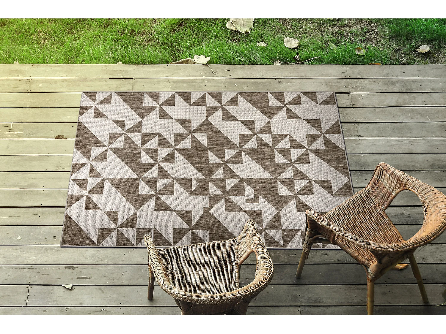 Sisal tapijt SISAL FLOORLUX 20489 champagne / taupe Driehoek 140x200 cm