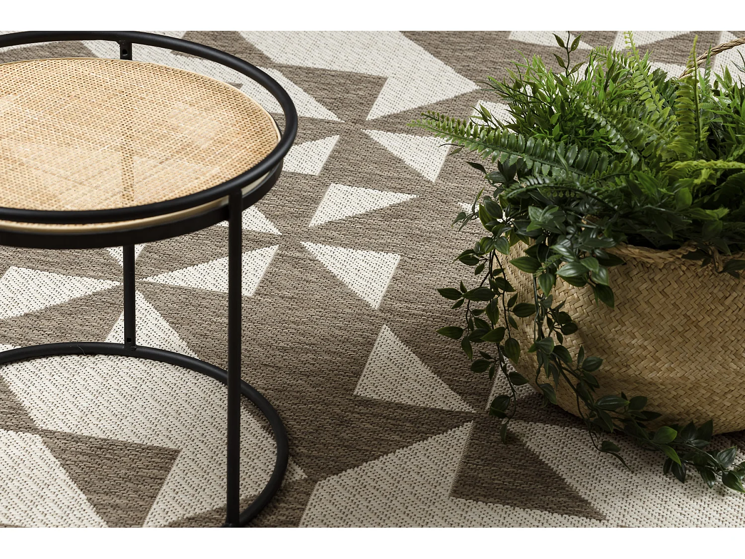 Sisal tapijt SISAL FLOORLUX 20489 champagne / taupe Driehoek 140x200 cm