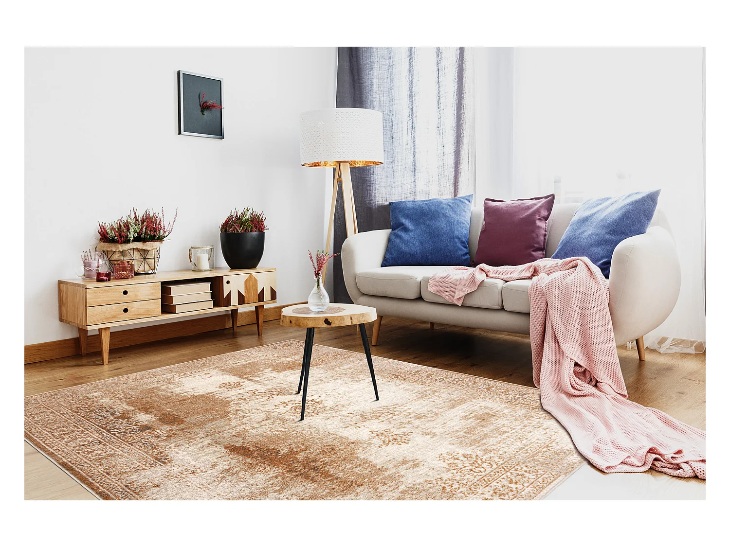 Tapis NAIN Ornement, cadre, vintage 7699/51955 beige 120x170 cm