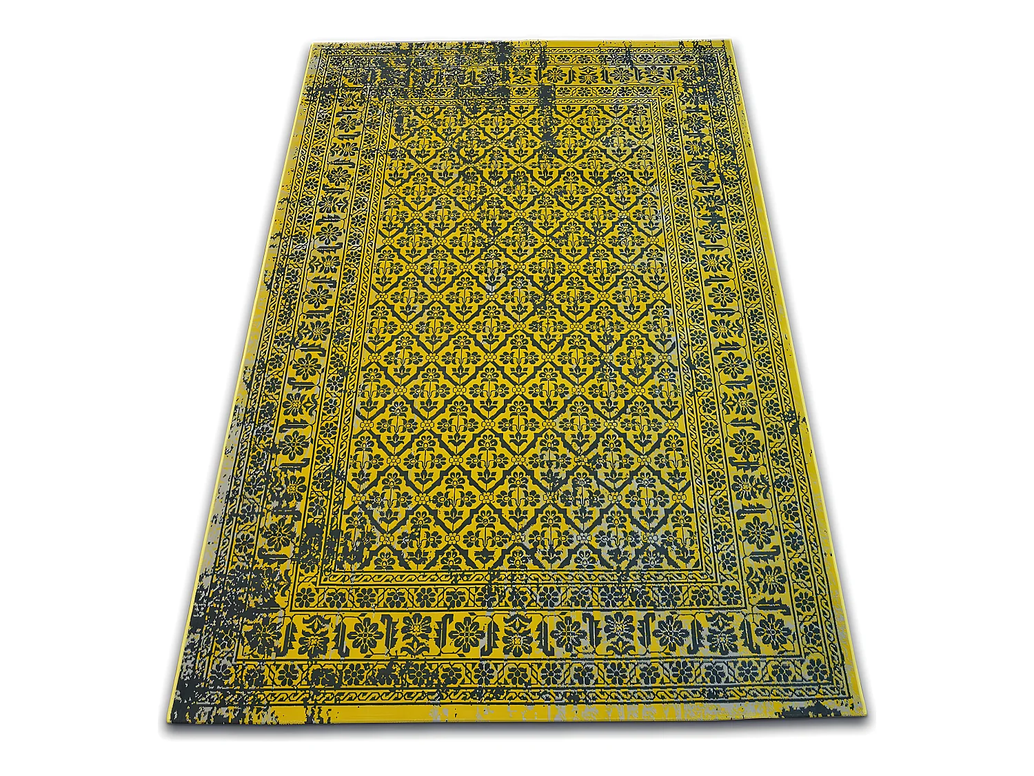 Tapis Vintage Fleurs 22209/025 jaune 80x150 cm