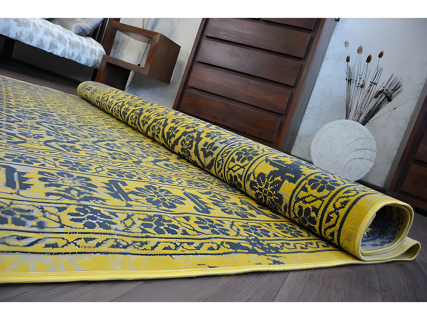Alfombra VINTAGE Flores 22209/025 amarillo 80x150 cm
