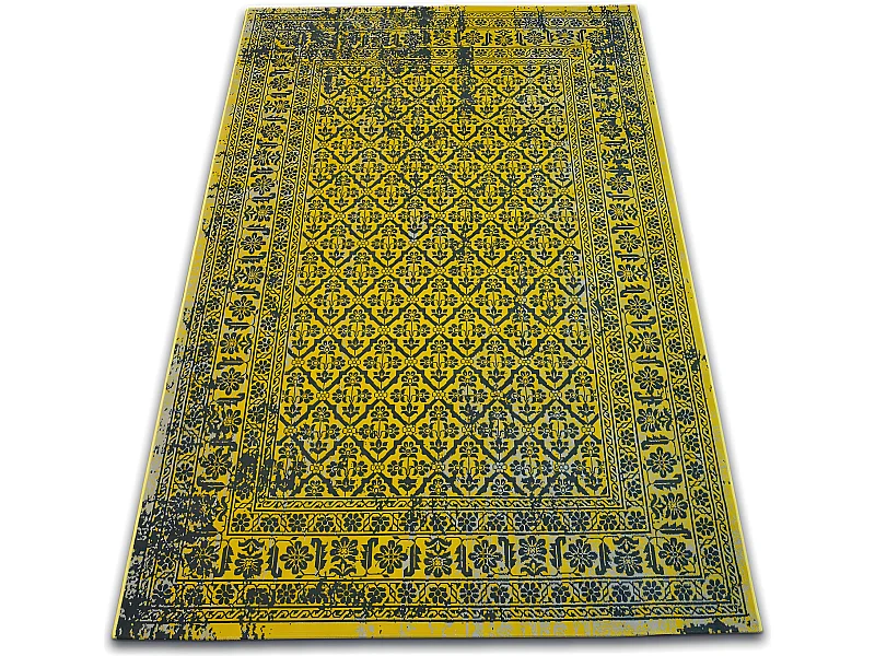 Tapijt Vintage Bloemen , 22209/025 Geel 80x150 cm