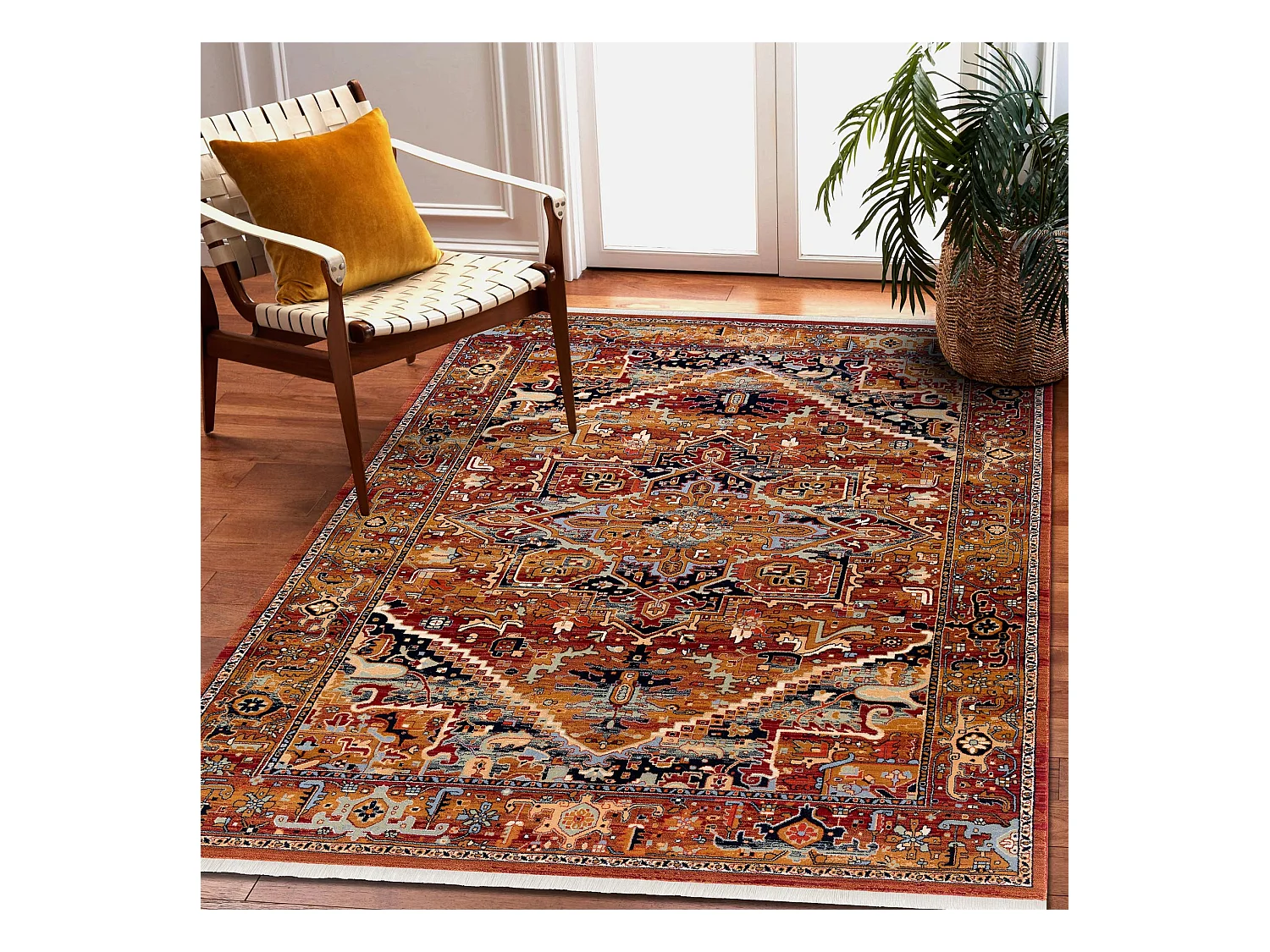 Tapis KESHAN franges, Ornement oriental 2886/53588 bordeaux  200x290 cm