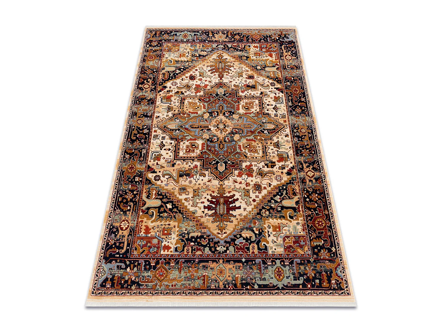 Tapis KESHAN franges, Ornement oriental 2886/53555 beige / bordeaux  200x290 cm