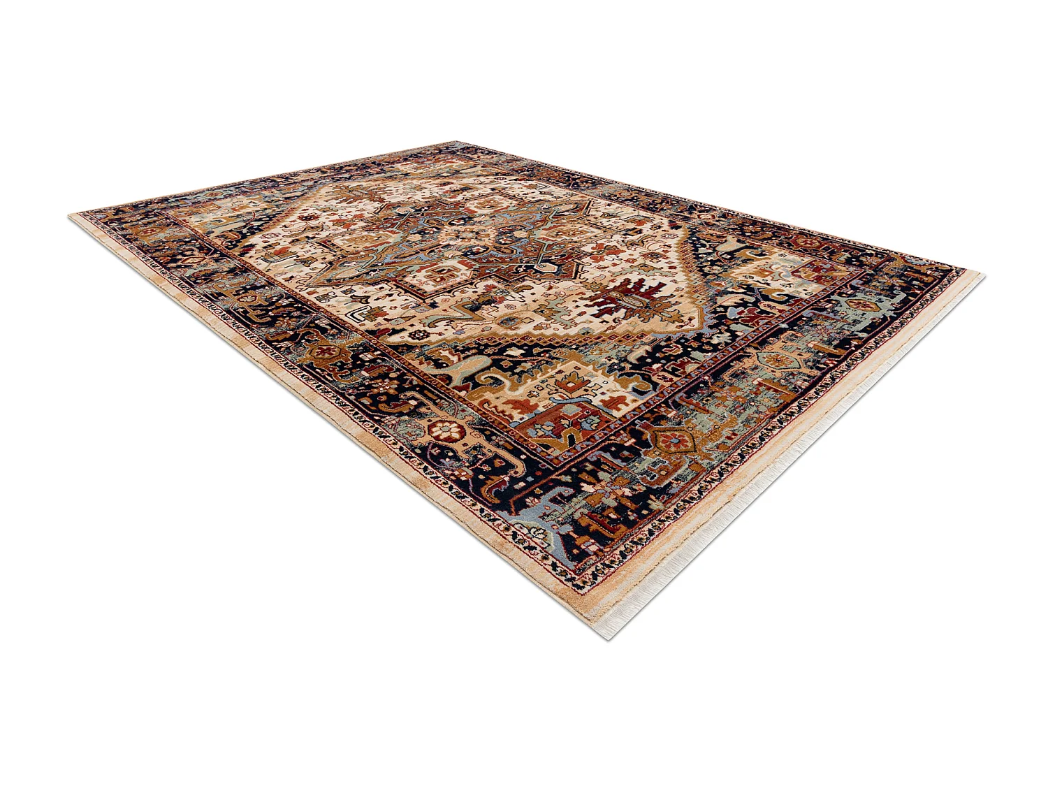 Tapis KESHAN franges, Ornement oriental 2886/53555 beige / bordeaux  200x290 cm