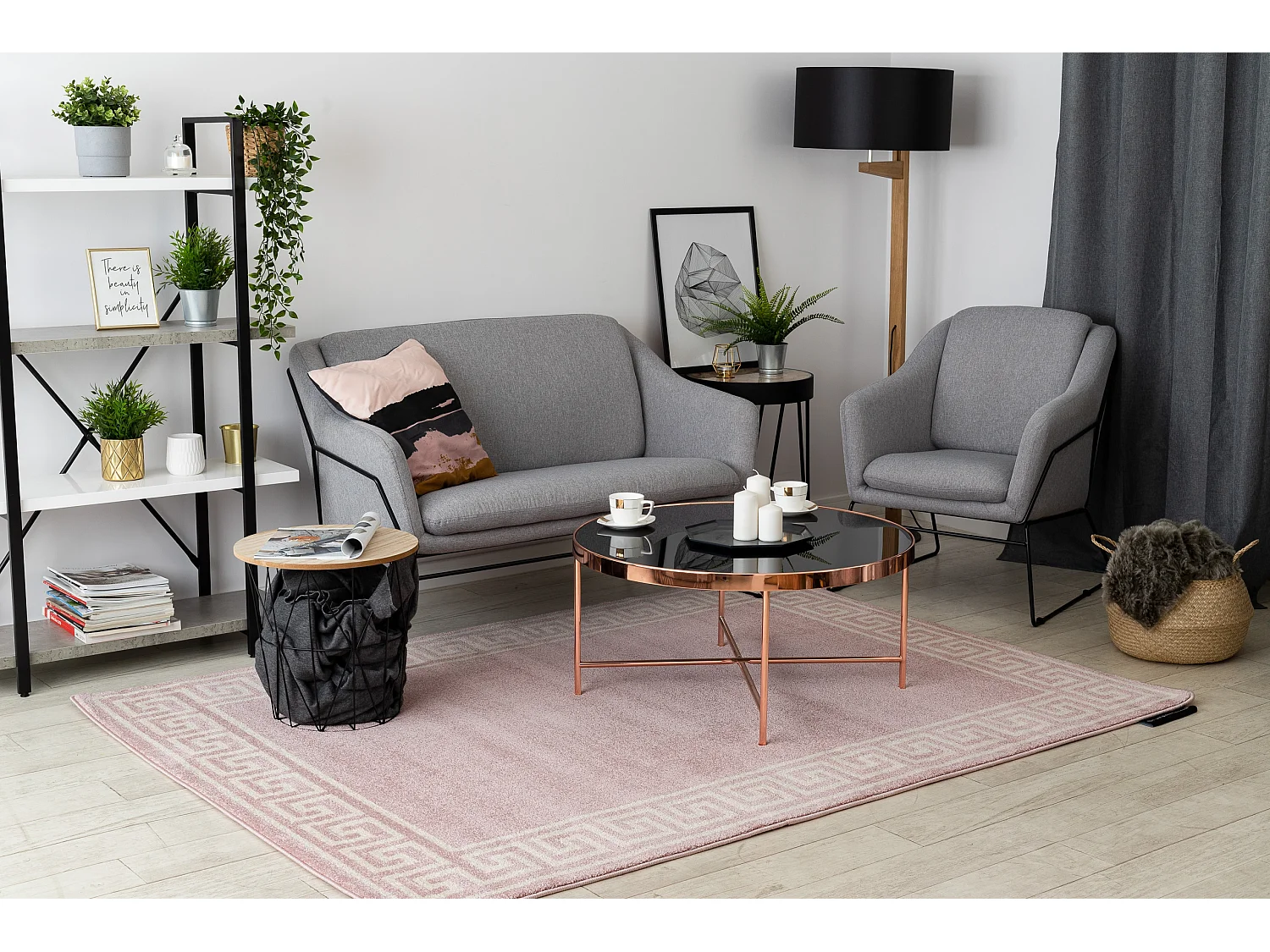 Tapis HAMPTON Grecos rose 120x170 cm