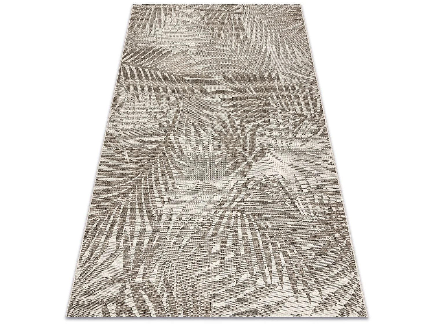 TAPIS EN CORDE SIZAL FLOORLUX 20504 FEUILLES szampański / gris foncé 140x200 cm