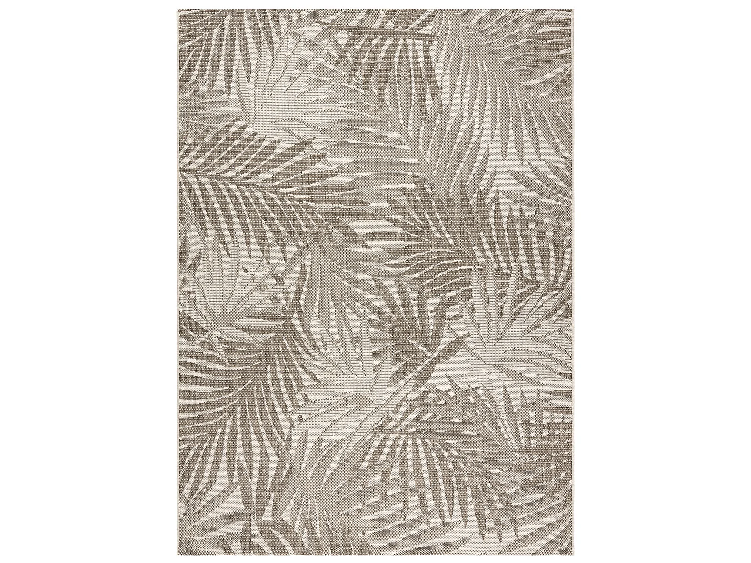 TAPIS EN CORDE SIZAL FLOORLUX 20504 FEUILLES szampański / gris foncé 140x200 cm