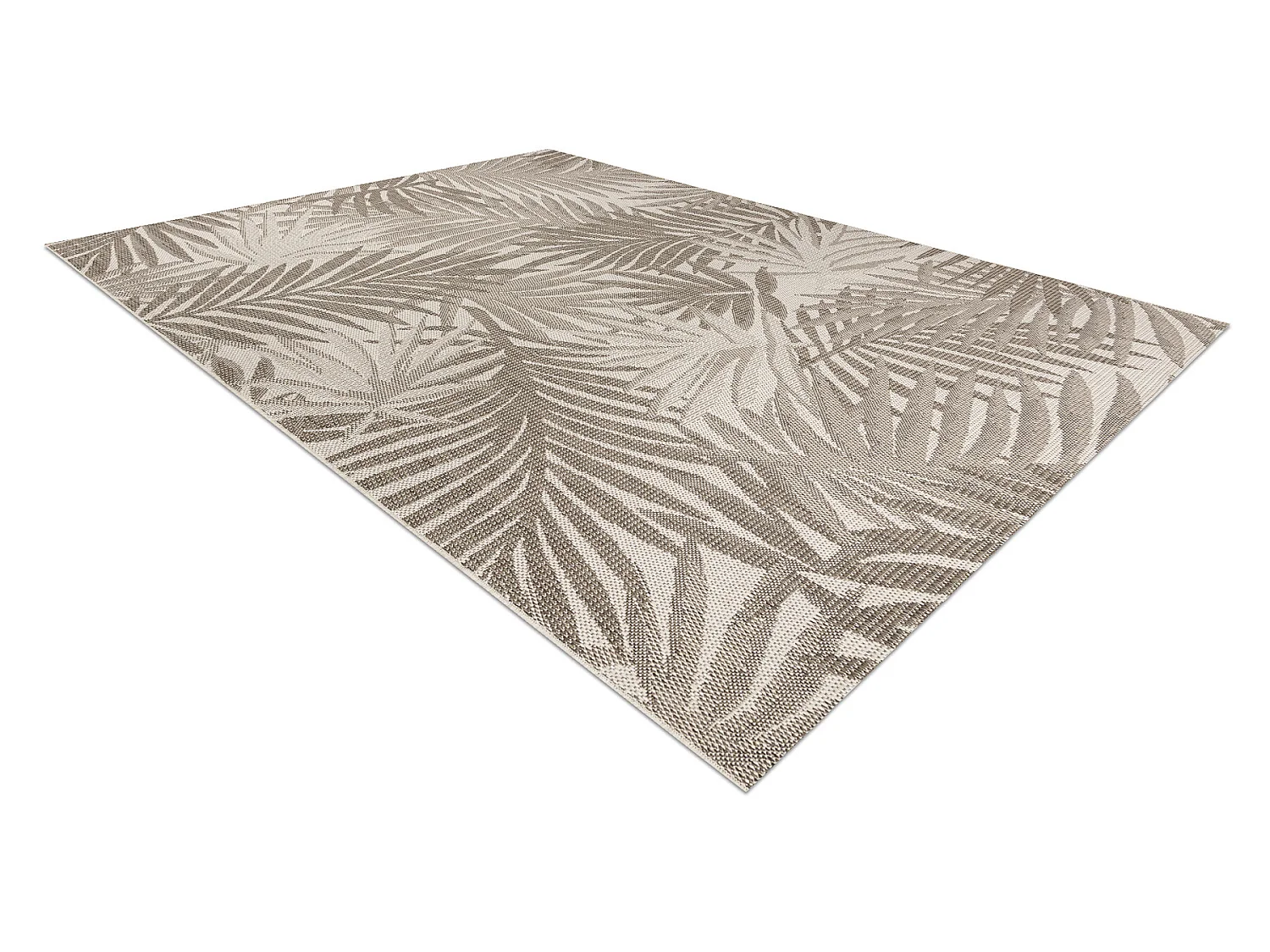 TAPIS EN CORDE SIZAL FLOORLUX 20504 FEUILLES szampański / gris foncé 140x200 cm