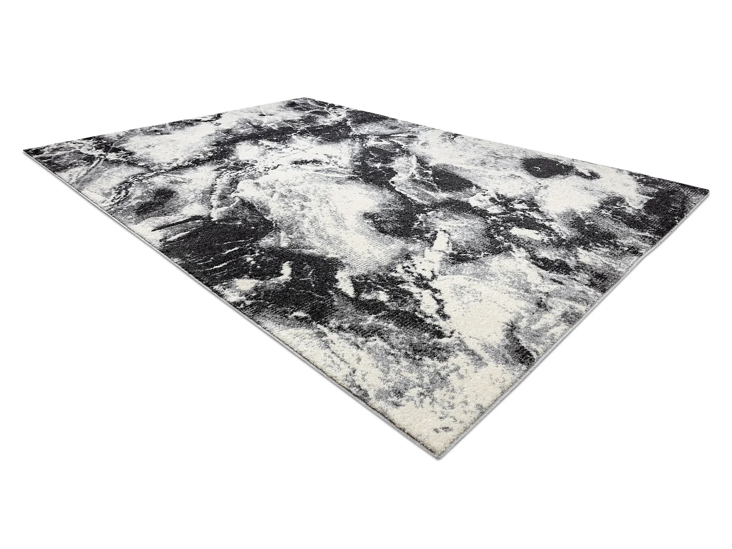 Teppich KAKE 25817657 Marmor modern schwarz / weiß 80x150 cm