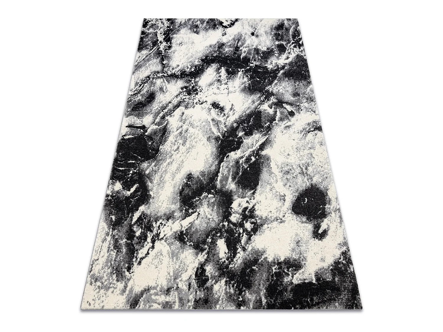 Tapis KAKE 25817657 Marbre moderne noir / blanc 80x150 cm
