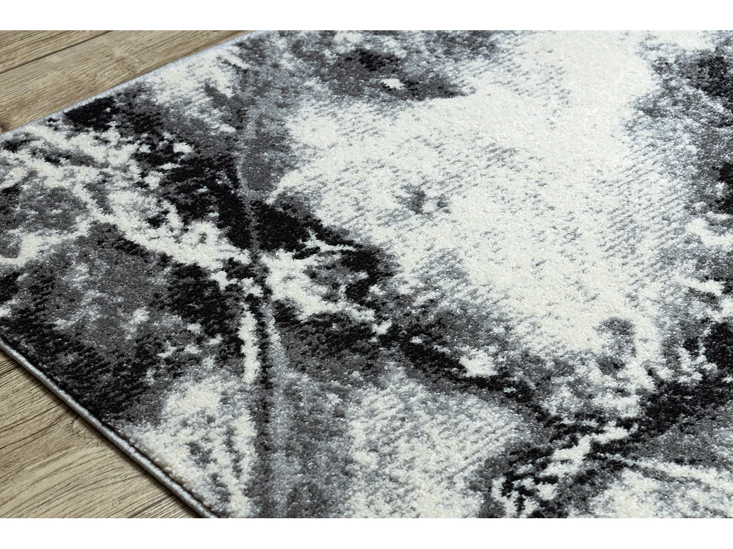 Dywan KAKE 25817657 Marmur nowoczesny czarny / biały 80x150 cm