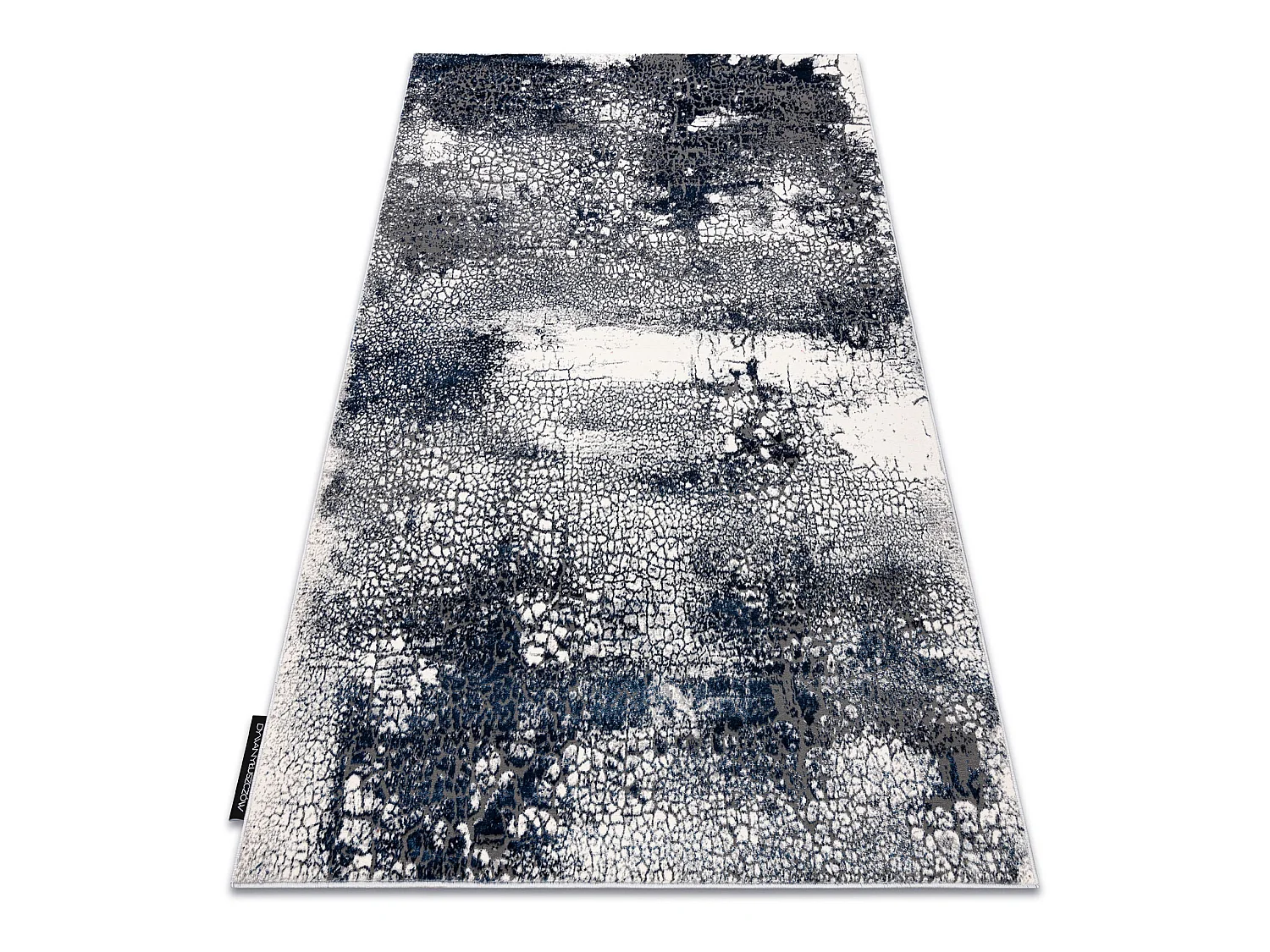 Tapijt DE LUXE modern 528 Abstractie - Structureel crème / marineblau 140x190 cm