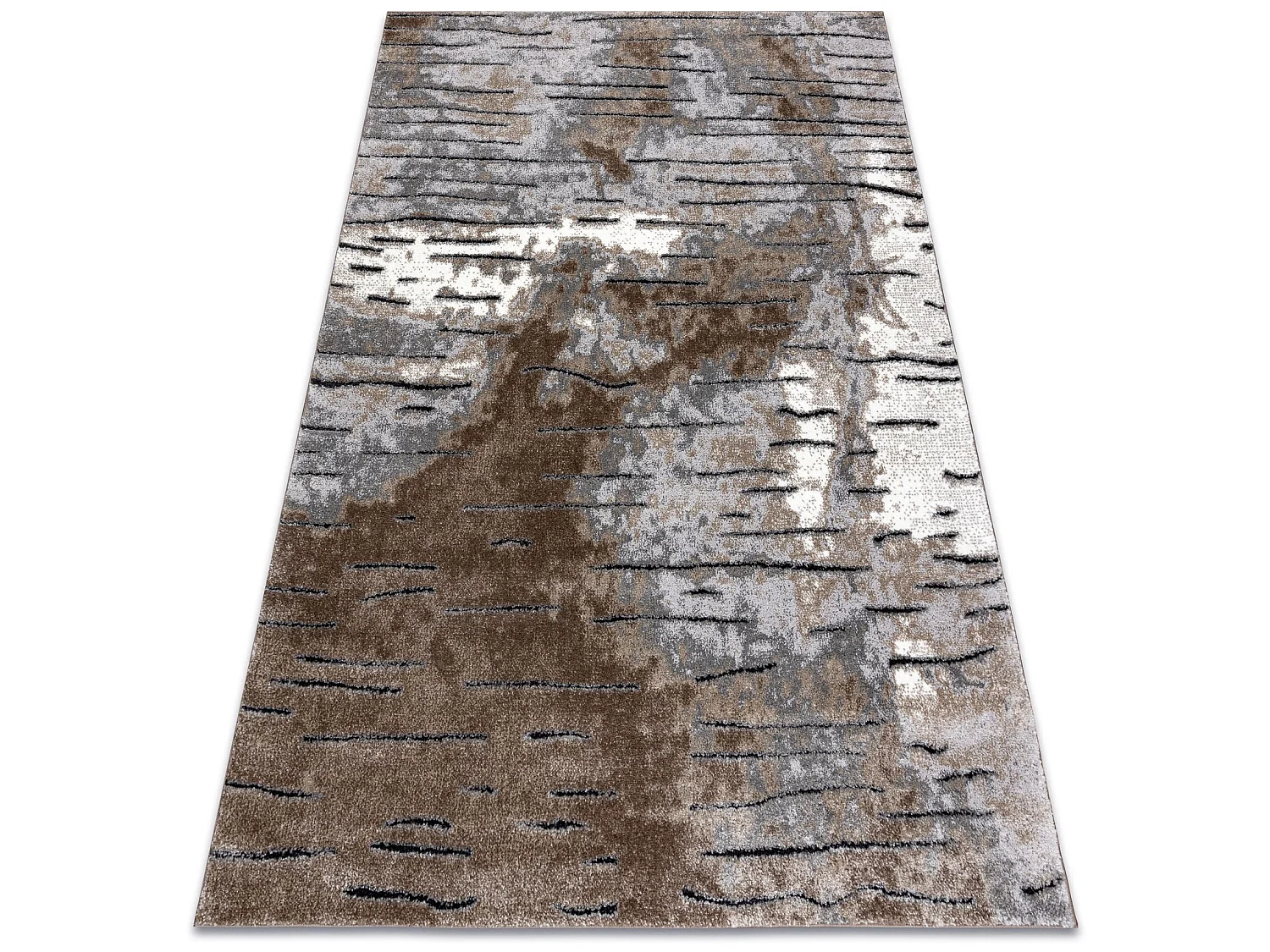 Tapis moderne COZY 8876 Rio - Structural deux niveaux de molleton marr 200x290 cm