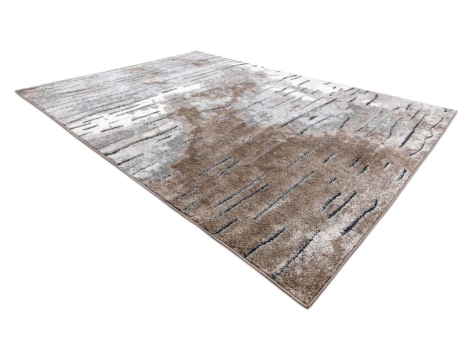 Tapis moderne COZY 8876 Rio - Structural deux niveaux de molleton marr 200x290 cm