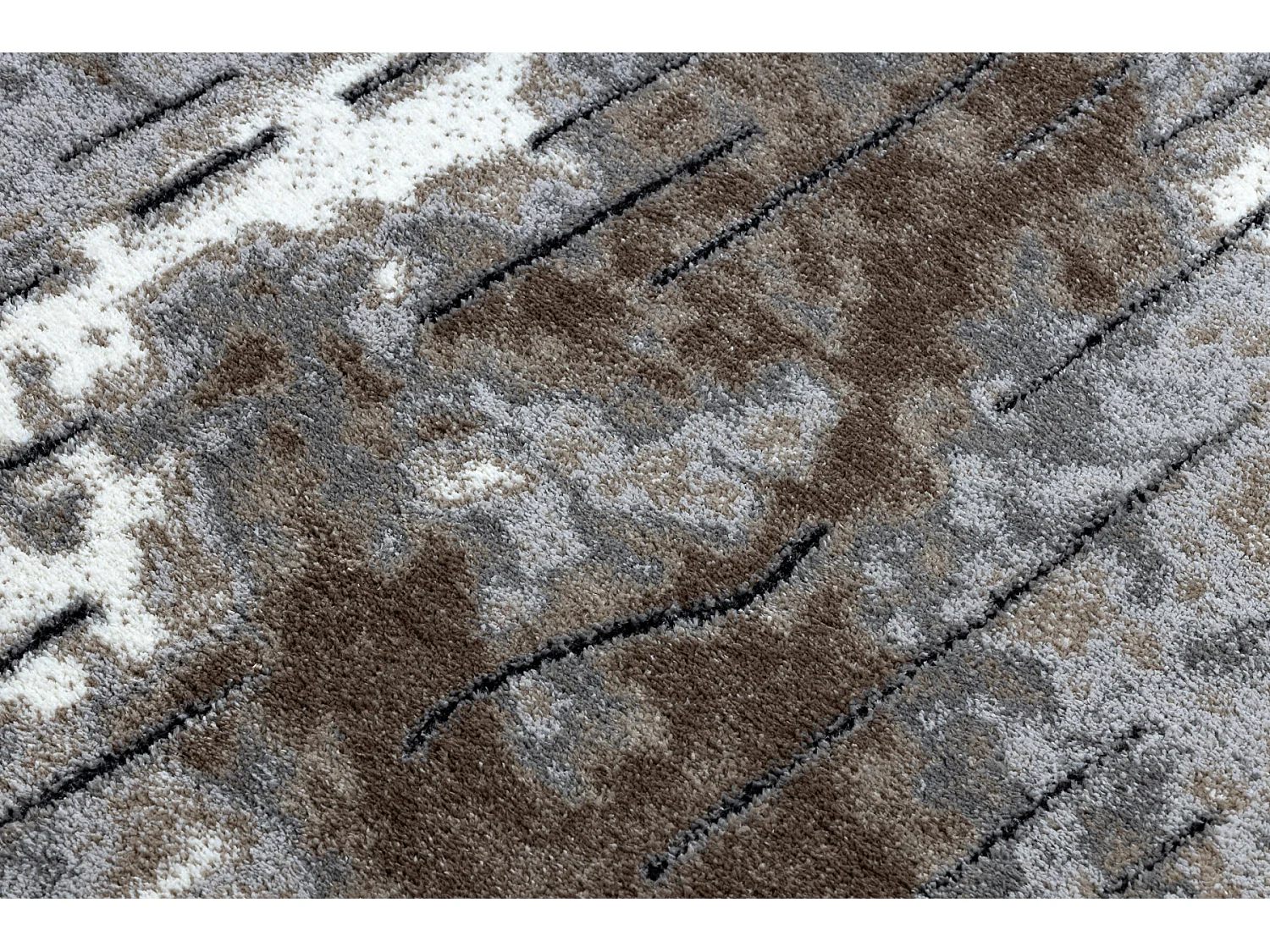 Tapis moderne COZY 8876 Rio - Structural deux niveaux de molleton marr 200x290 cm