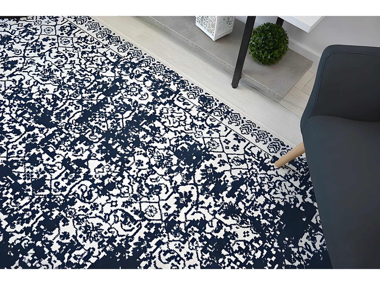 Tapijt SENSE Micro 81260 - Vintage wit/blauw 160x230 cm