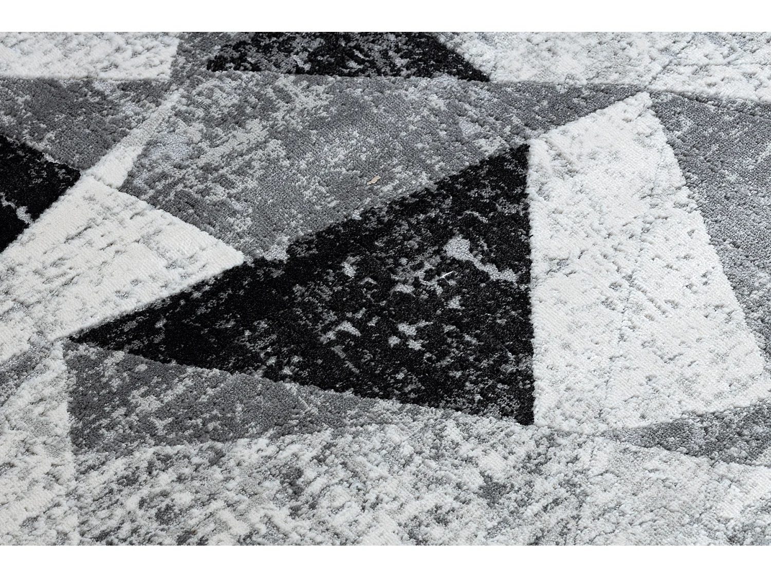 Tapis TULS structural, franges  51211 moderne, Géométrique anthracit 120x170 cm