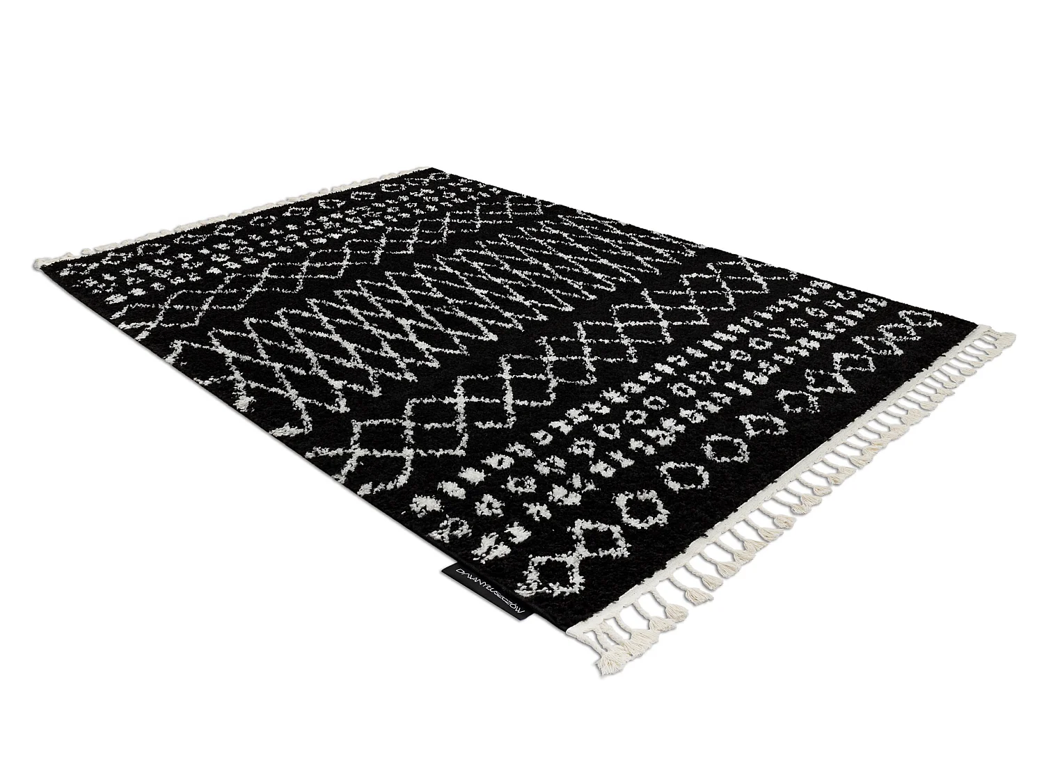 Tapijt BERBER ETHNIC G3802 zwart / witrand , Barber , marokkaanse shag 200x290 cm