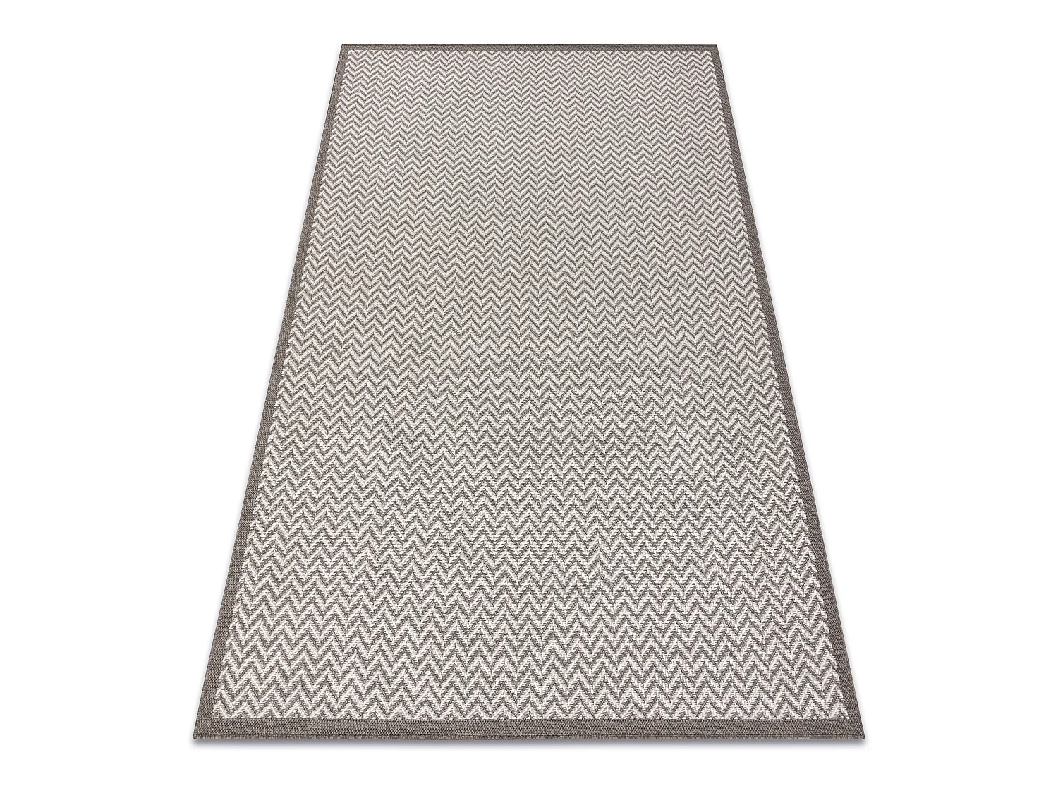 Tapis SIZAL BORDERO 2901 tissé à plat crème / taupe 120x170 cm