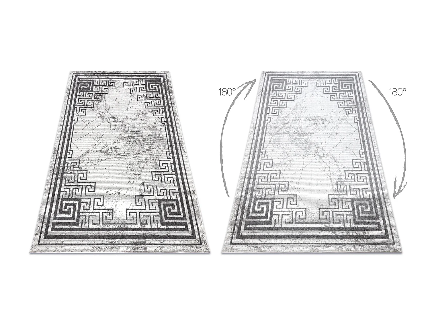 Tapis NOBLE moderne 1517 65 Cadre, grec, marbre - Structural deux nive 80x150 cm