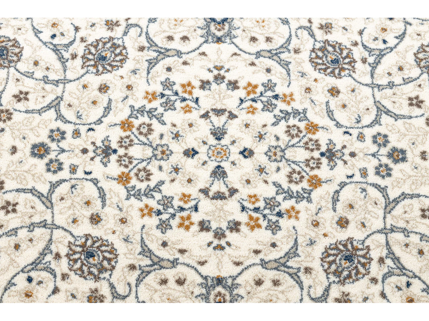 Tapijt NAIN Frame ornament 7179/51913 beige / marineblauw 240x340 cm