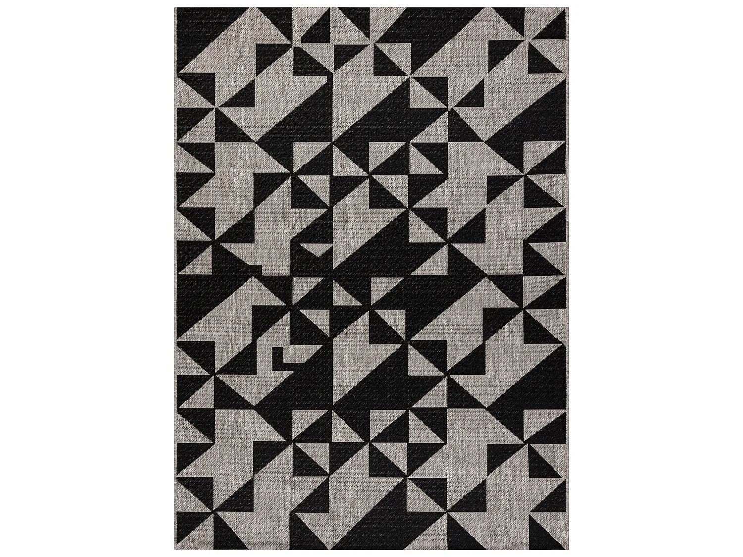 Sisal tapijt SISAL FLOORLUX 20489 zilver / ZWART Driehoek 200x290 cm