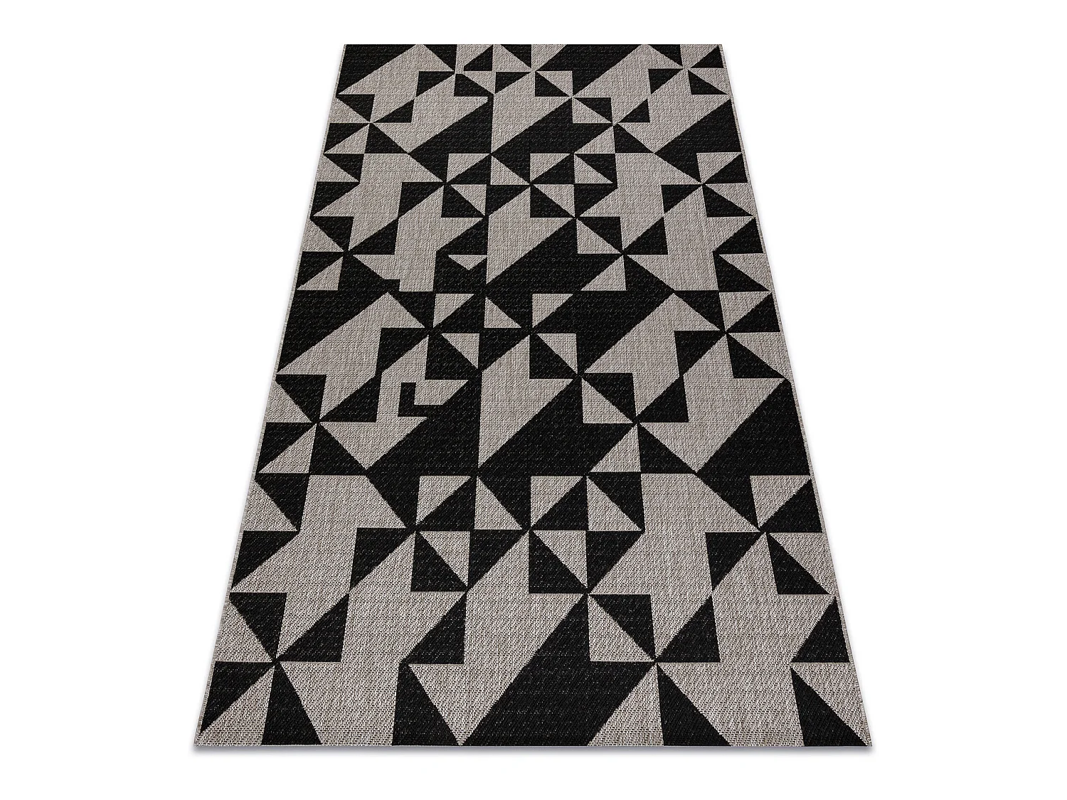 Sisal tapijt SISAL FLOORLUX 20489 zilver / ZWART Driehoek 200x290 cm
