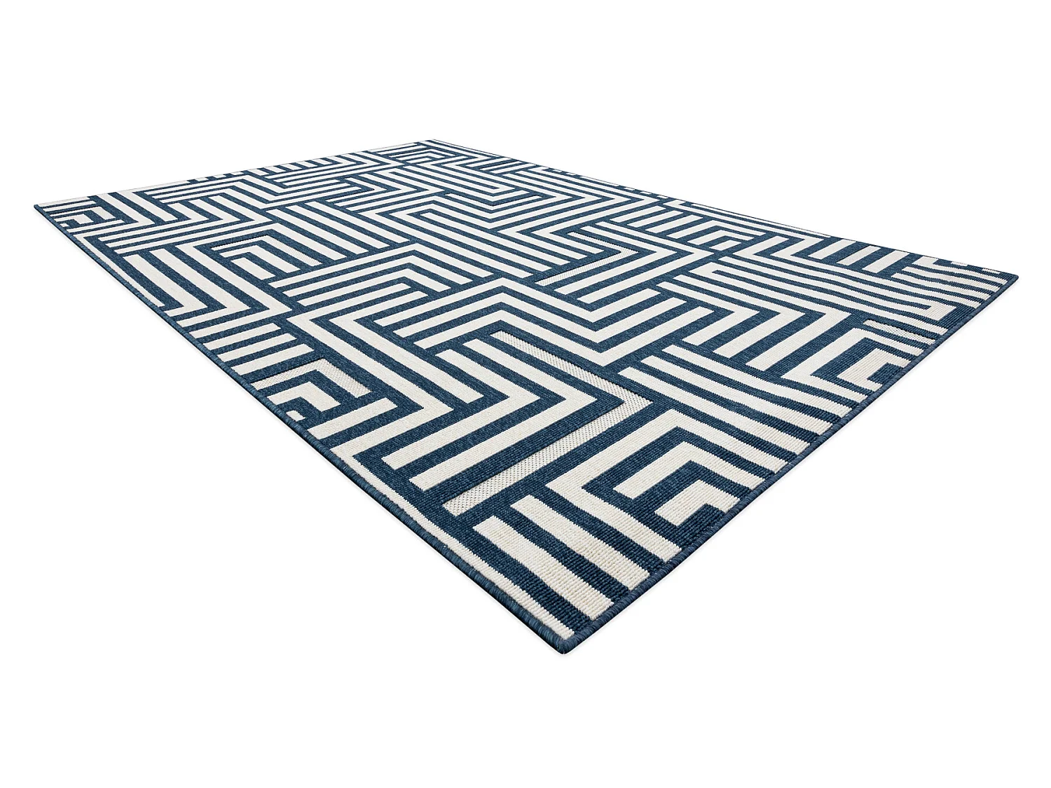 Sisal tapijt SPRING 20421994 doolhof crèmee / blauwkleuring 200x290 cm