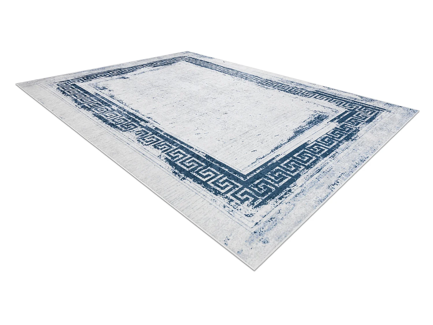 ANDRE 1213 tapijt wasbaar Grieks vintage antislip - wit / blauw 80x150 cm