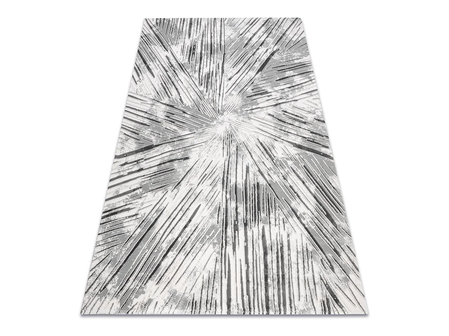 Tapis ACRYLIQUE VALS 0W1733 C53 47 Abstraction spatial 3D ivoire / gri 240x340 cm
