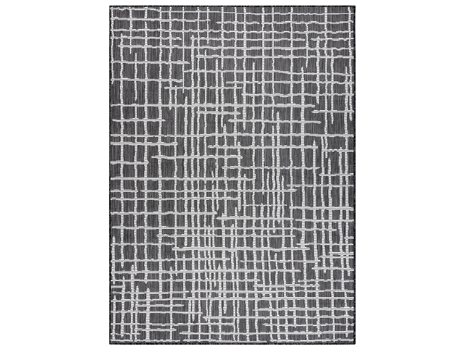 Tapis SIZAL SION Trellis, Lignes 22144 tissé à plat noir / ecru 200x290 cm