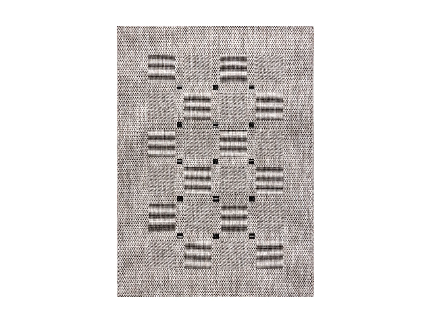 TAPIS EN CORDE SIZAL FLOORLUX 20079 Carrés argentin / noir 60x110 cm