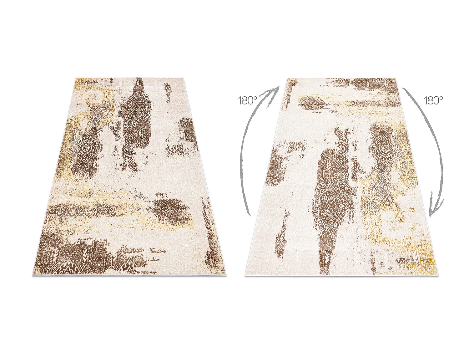 Tapijt MEFE modern 8731 Rosette vintage gewreven - Structureel, twee p 140x190 cm