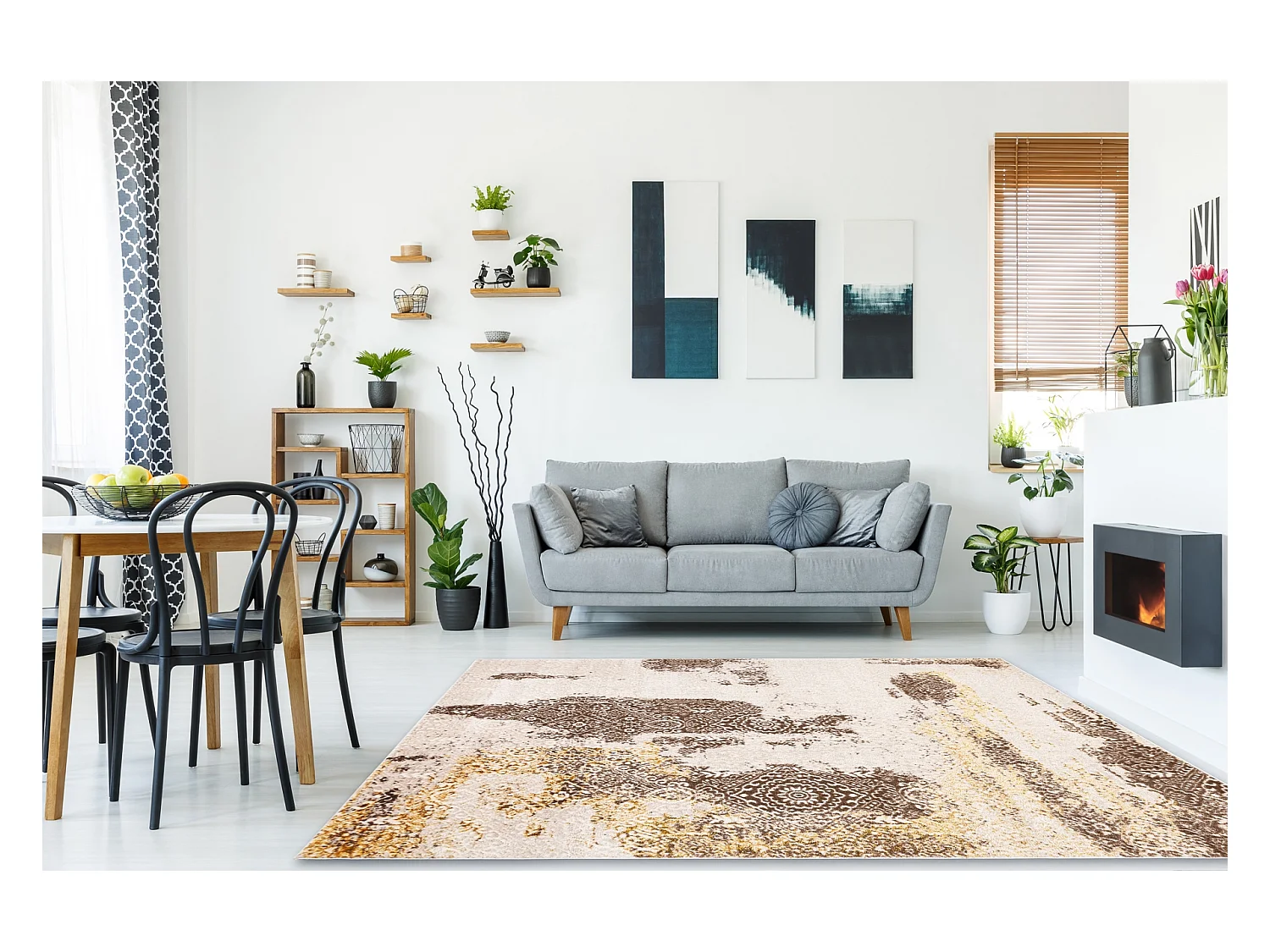 Tapijt MEFE modern 8731 Rosette vintage gewreven - Structureel, twee p 140x190 cm