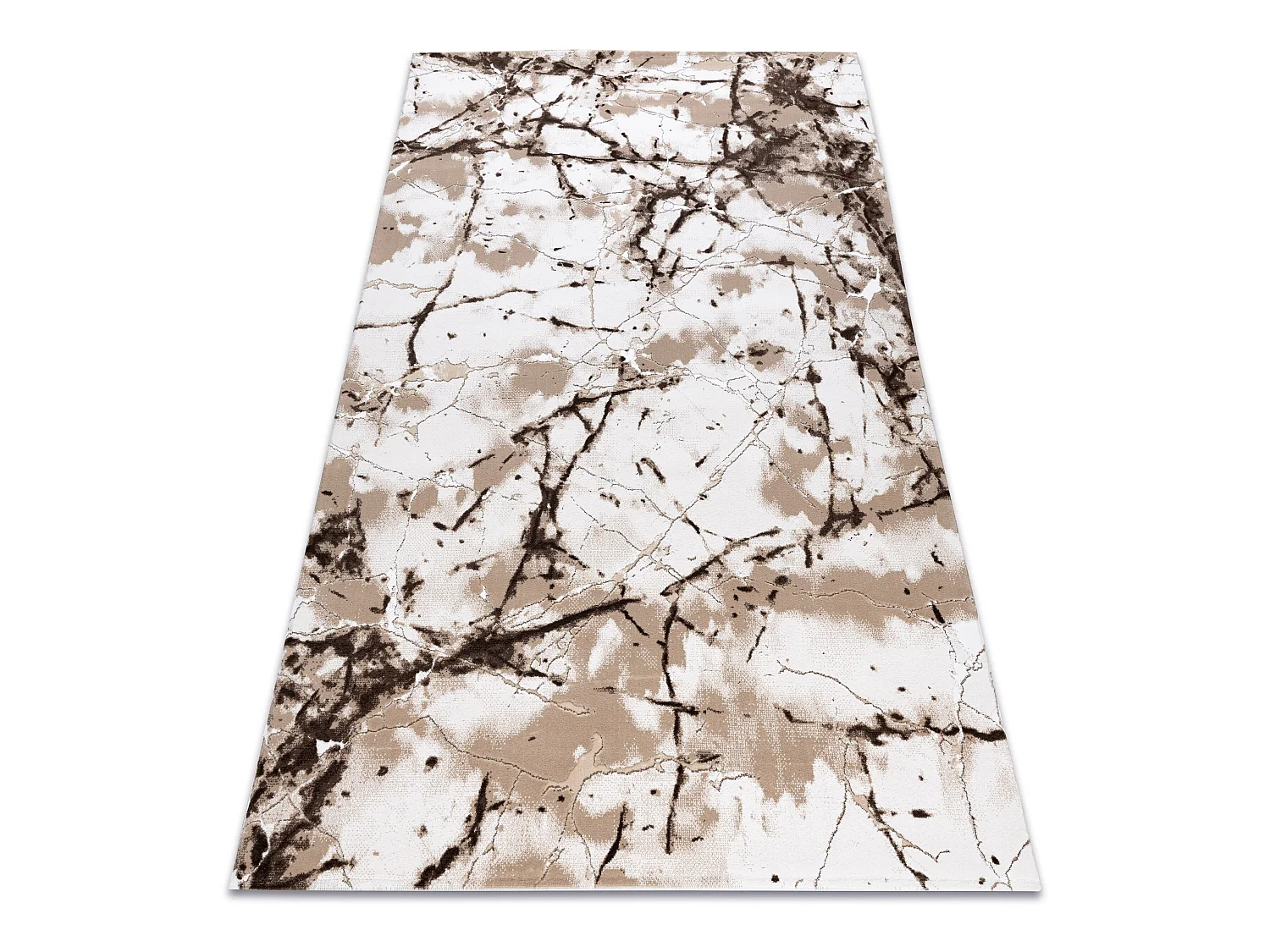 Tapijt ACRYL VALS 0A035A C56 45 Gescheurd beton ivoor / beige  70x140 cm