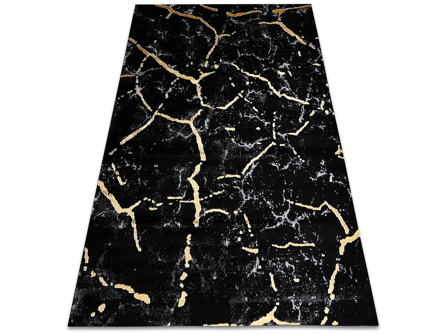 Tapijt GLOSS modern 410A 86 marmeren , steen, stijlvol, glamour zwart  140x190 cm