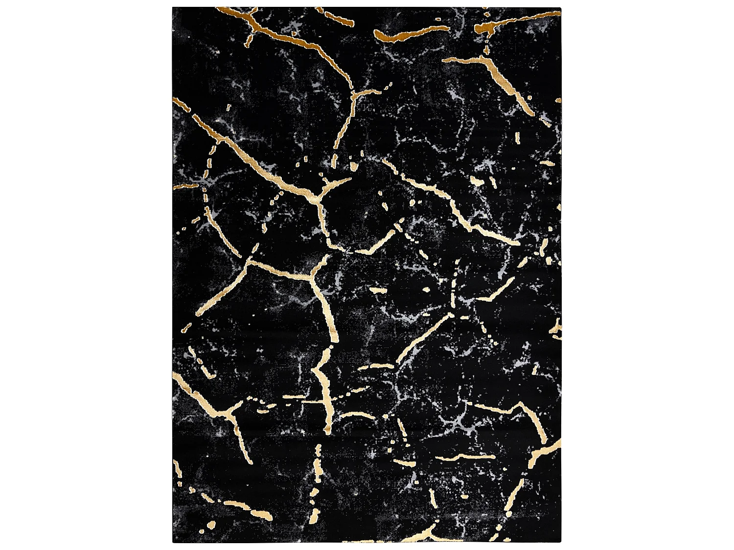 Tapijt GLOSS modern 410A 86 marmeren , steen, stijlvol, glamour zwart  140x190 cm