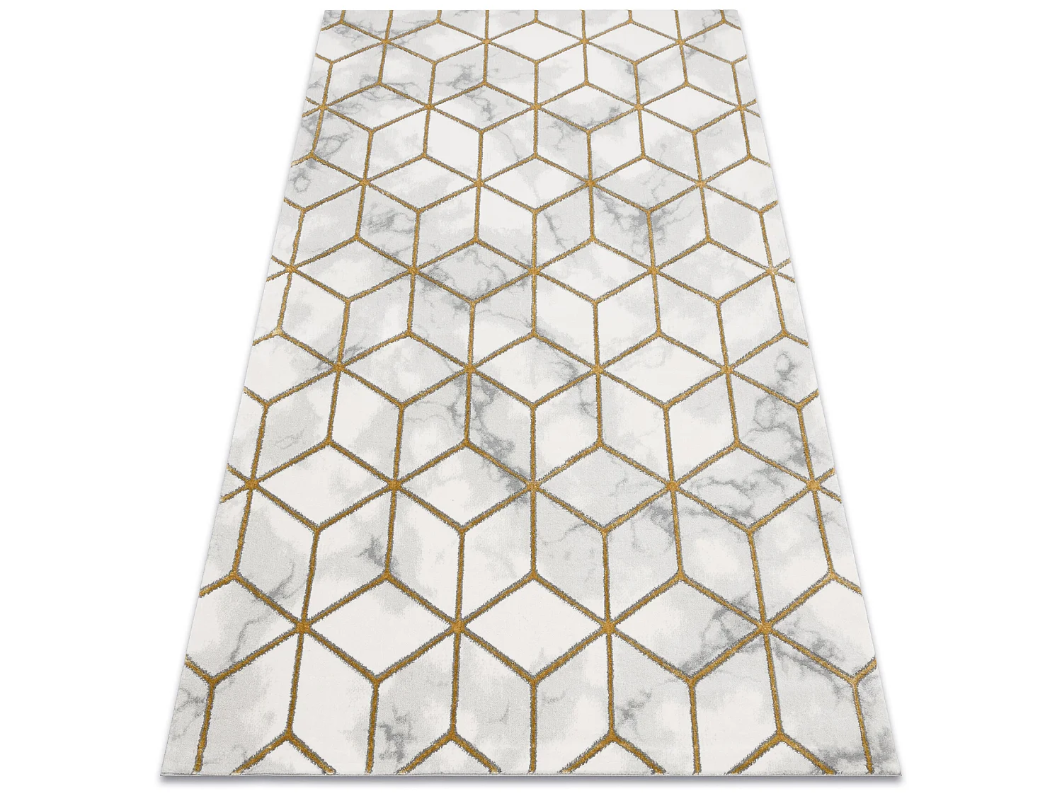 Tapijt EMERALD exclusief 1014 glamour, stijlvol kubus room / goud 140x190 cm