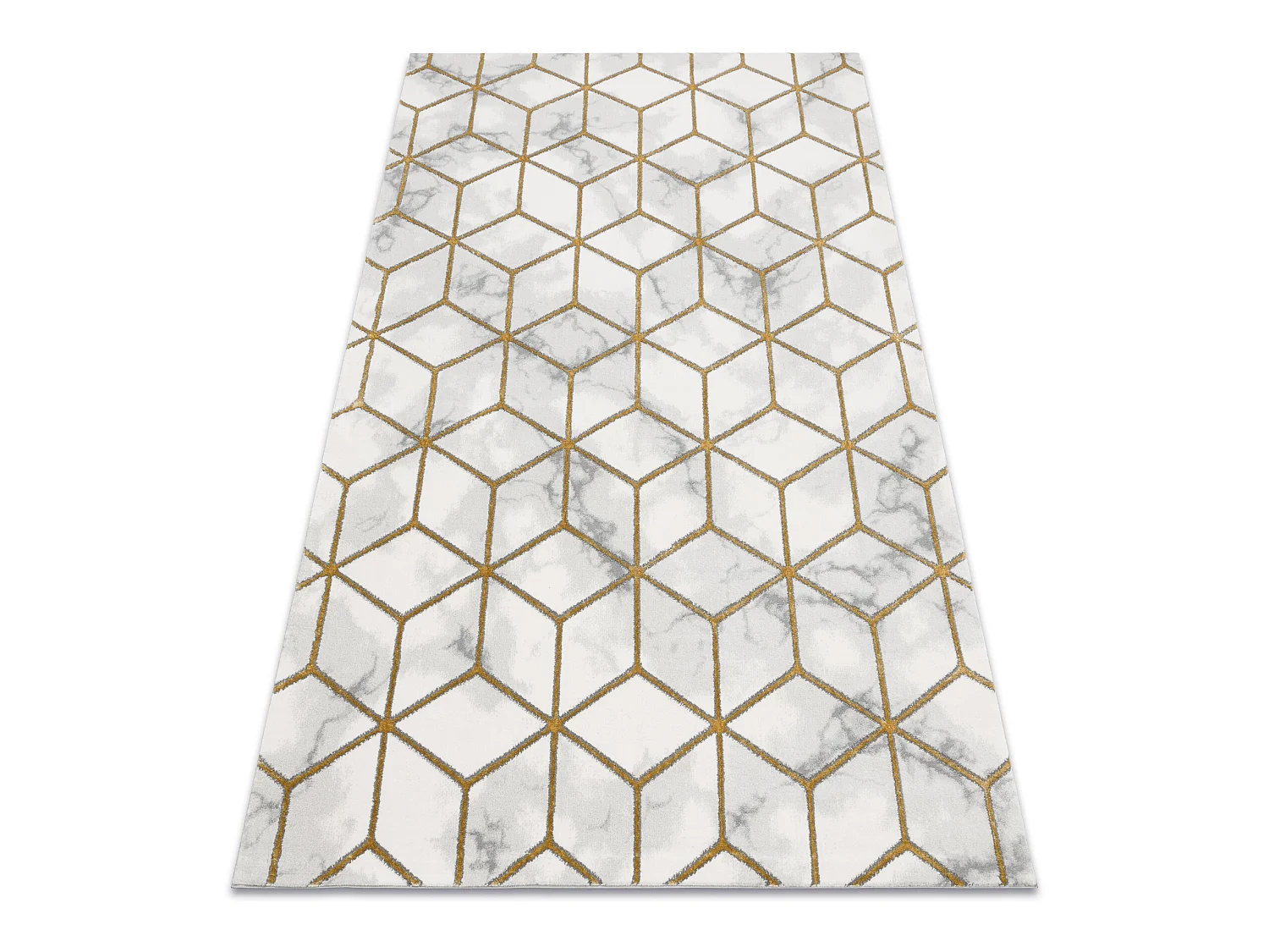 Tapis EMERALD exclusif 1014 glamour, élégant cube crème / or 140x190 cm